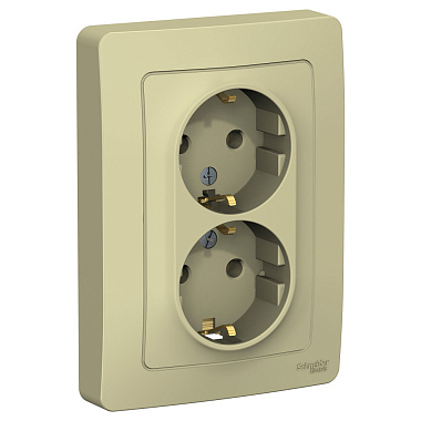 Розетка с заземлением 2 СП 16А SE Blanca бежевый