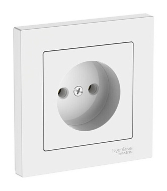 Розетка 1 СП 16А безвинт. зажим SE AtlasDesign белый