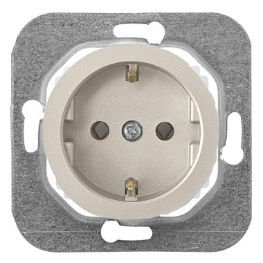 Розетка с заземлением 1 СП 16А механизм Bylectrica Прованс шампань