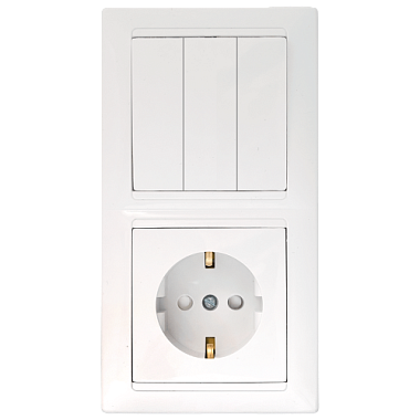 Блок комб. СП (3кл + 1роз с з/к) Bylectrica Стиль белый