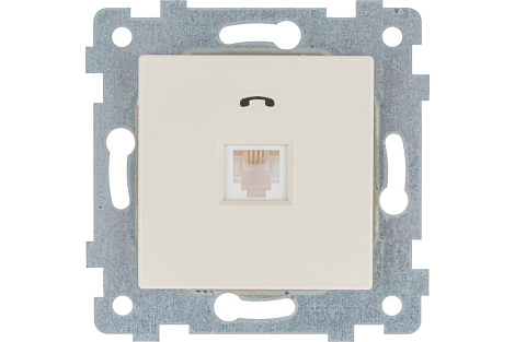 Розетка 1 СП телефонная RJ11 механизм Кунцево-Электро Аксиома слоновая кость