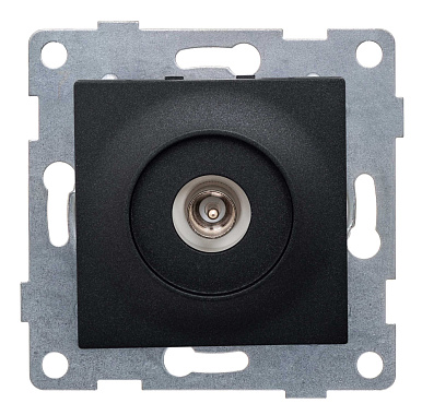 Розетка 1 СП TV оконечная механизм Gusi Electric Ugra графит