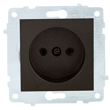 Розетка 1 СП 16А механизм Ovivo черный металлик
