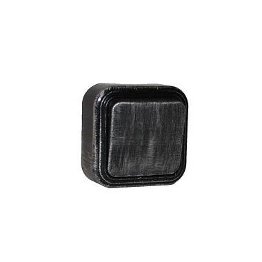 Выключатель 1 ОП  6А БелТИЗ Элект Викинг черный под серебро