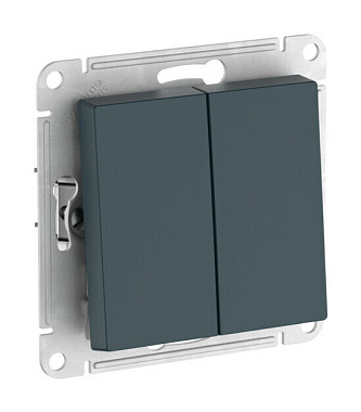 Выключатель 2 СП 10АХ сх.5 механизм безвинт. зажим SE AtlasDesign изумруд