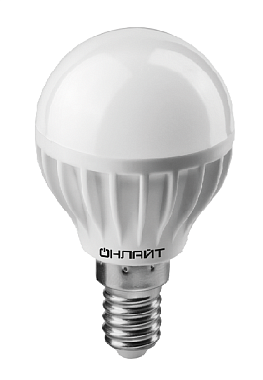Лампа светодиодная Е14  8Вт 4000К 230В шар ОНЛАЙТ 71 625