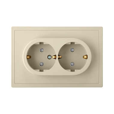Розетка с заземлением 2 СП 16А с з/шт Bylectrica Carre бежевый
