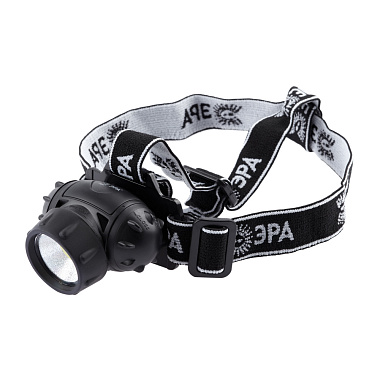 Фонарь налобный ЭРА светодиодный на батарейках 3хААА, 3 режима, черный, IP44 Б0051463