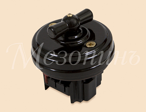 Выключатель 1-кл. проходной без подъемной рамки МезонинЪ черный