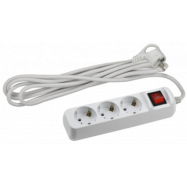 Удлинитель 3* 3 м с з/к с выкл. ПВС 3x0,75мм2 10А ЭРА Б0035751