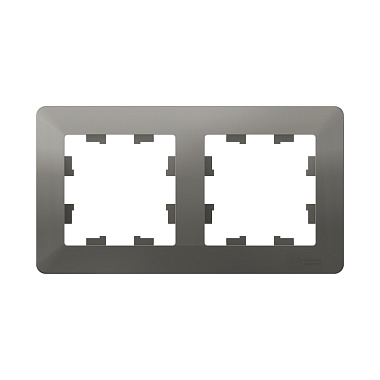 Рамка 2-постовая SE AtlasDesign Air сталь/дымчатый черный