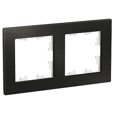 Рамка 2-постовая металл SE AtlasDesign Nature черный оникс