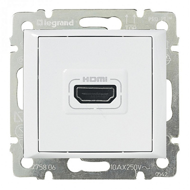 Розетка 1 СП HDMI механизм Legrand Valena белый