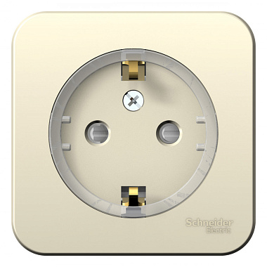 Розетка с заземлением 1 ОП 16А с з/шт (изол.пл.) компакт SE Blanca молочный