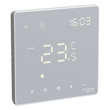 Термостат электр. теплого пола с Wi-Fi 16А моноблочный SE ArtGallery белый