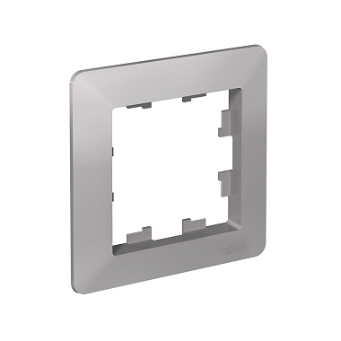 Рамка 1-постовая SE AtlasDesign Air алюминий/дымчатый черный