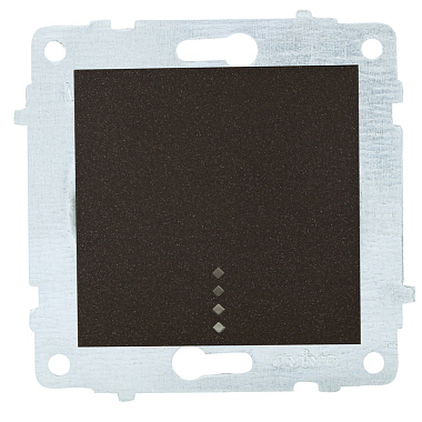 Выключатель 1 СП 10А с подсв. механизм Ovivo черный металлик