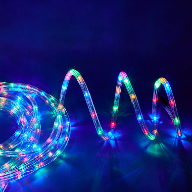 Гирлянда светодиодная 15м дюралайт коннектор в-к разноцветный свет провод черный ТМ Uniel