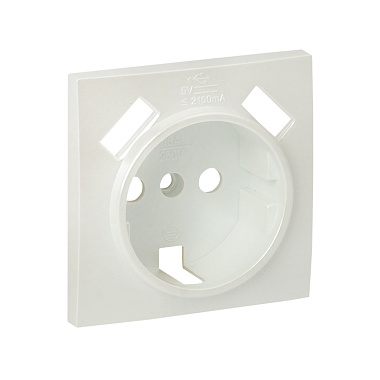 Лицевая панель евророзетки 1-местной с з/шт с 2 USB EKF Валенсия жемчуг