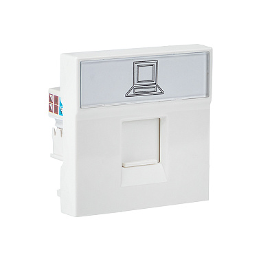 Розетка модульная компьютерная RJ-45 кат.5e 2 модуля EKF C-Line белый