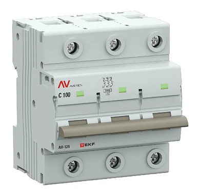 Автоматический выключатель 3P 100А (C) 10kA AV-125 EKF Averes
