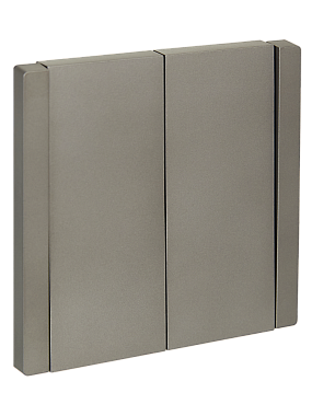 Выключатель 2 СП 10А проходной IEK FP507 Forte&Piano сталь