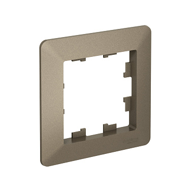 Рамка 1-постовая SE AtlasDesign Air шампань/дымчатый черный