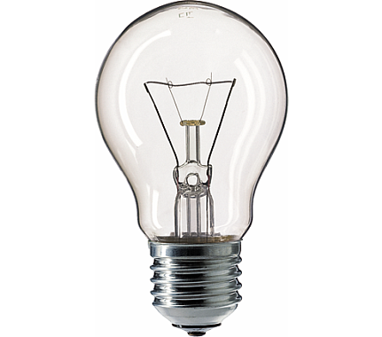 Лампа накаливания Е27 75Вт 230В A55 CL прозр. Philips