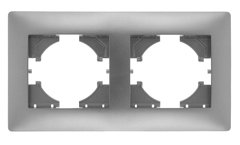 Рамка 2-постовая Gusi Electric Bravo серебро