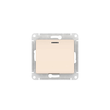 Переключатель 1 СП 10АХ с подсв. сх.6а механизм безвинт. зажим SE Glossa бежевый