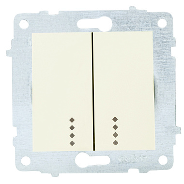Выключатель 2 СП 10А с подсв. механизм Ovivo крем
