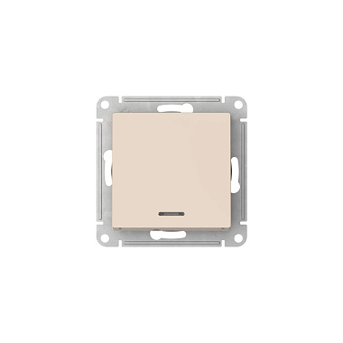 Переключатель 1 СП 10АХ с подсв. сх.6а механизм безвинт. зажим SE AtlasDesign бежевый
