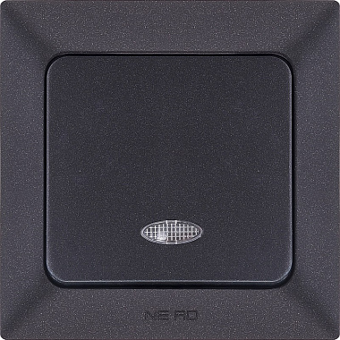 Выключатель 1 СП 10А с подсв. Ne-ad Aras черный