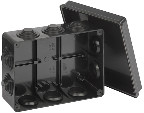 Коробка расп. ОП 200х140х75мм IP55 10 вводов Рувинил черный