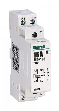 Контактор  16А модульный 1НО+1НЗ МК-103 DEKraft