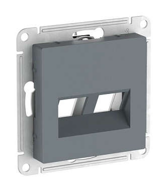 Лицевая панель розетки 2-местной для функций типа Keystone SE Atlasdesign грифель
