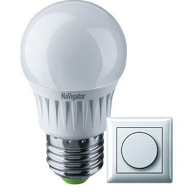 Лампа светодиодная Е27   7Вт 2700К 220-240В шар диммируемая Navigator 94 377