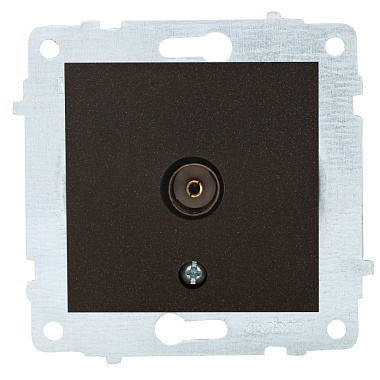 Розетка 1 СП TV проходная механизм Ovivo черный металлик