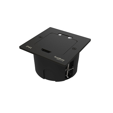 Люк на 2 модуля IP44 с монтажной коробкой в фальшпол System Electric MultiDesk черный матовый