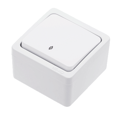 Выключатель 1 ОП 10А проходной Ne-ad Murat белый