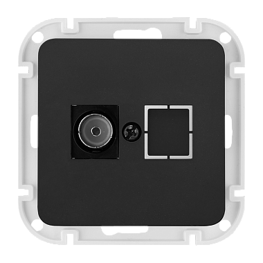 Розетка 1 СП TV оконечная механизм Bylectrica Astrum карбон