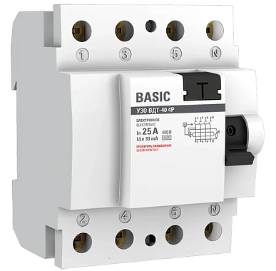 УЗО 4P  25А 30мА AC эл, ВДT-40 EKF Basic