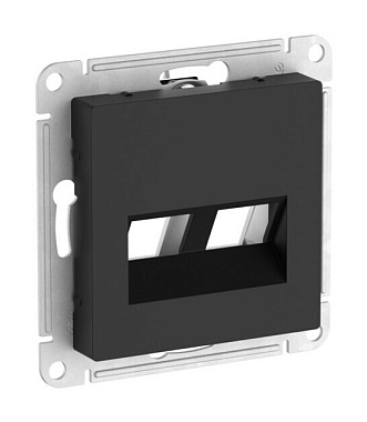 Лицевая панель розетки 2-местной для функций типа Keystone SE Atlasdesign карбон