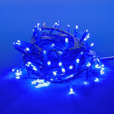 Гирлянда светодиодная с эфф. мерцания 10м соединяемая 120 светодиод. синий свет провод белый TM Uniel 087229
