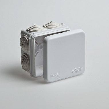 Коробка расп. ОП  70х70х40мм IP55 7 вводов Рувинил белый