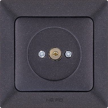 Розетка 1 СП TV проходная/концевая Ne-ad Aras черный
