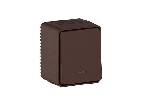 Выключатель 1 ОП IP54 10АХ с подсв. SE AtlasDesign Profi54 коричневый