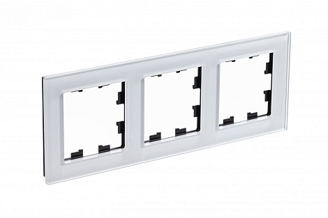 Рамка 3-постовая орг. стекло SE AtlasDesign Nature белый