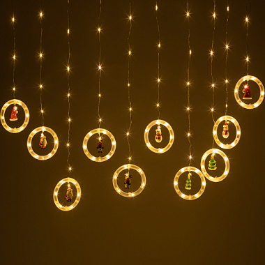 Гирлянда Занавес Волшебство 2,7*0,5 теплый свет 220В IP20 120 ламп ЭРА Б0060414