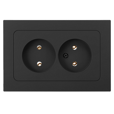 Розетка 2 СП 16А Bylectrica Astrum карбон